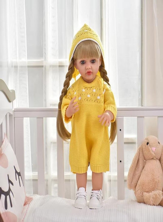 Daji Lifelike Reborn Baby Dolls,22 inch Realistic-Newborn Baby Dolls, Real Life Reborn Baby,with Cloth, Nipple Bottle, Dipper for Special Occasions Birthday (Multi Colour) - Image 3